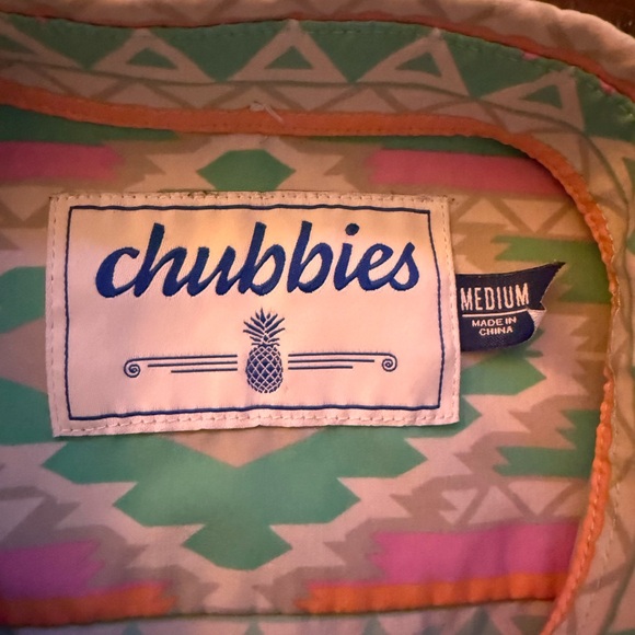 Men’s Sz Med Chubbies The En Fuego Wild Shirt Sleeve Button Down - Picture 5 of 6